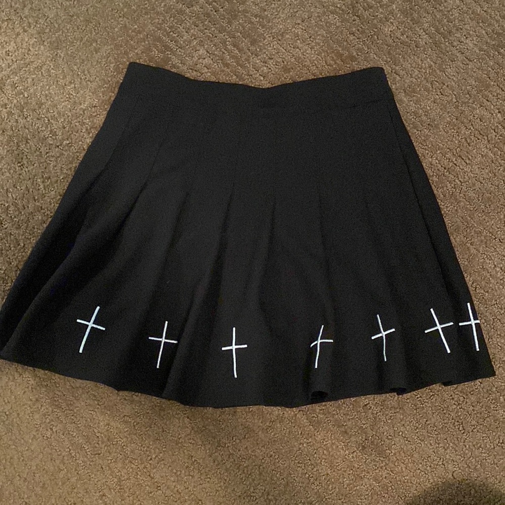 Black skirt with white crosses